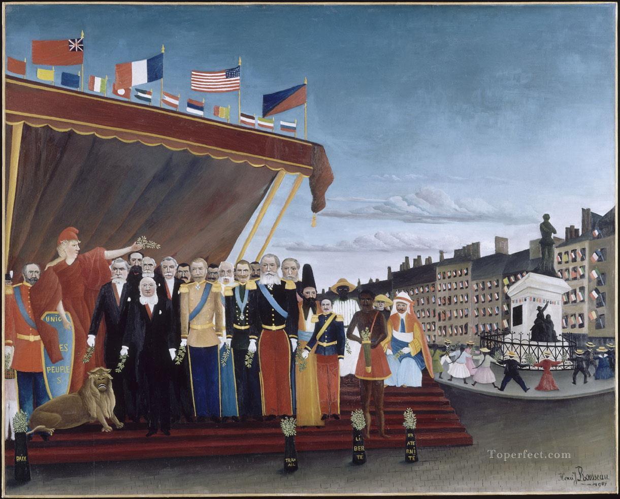 the representatives of foreign powers coming to salute the republic as a sign of peace 1907 1  Henri Rousseau Post Impressionism Naive Primitivism Oil Paintings